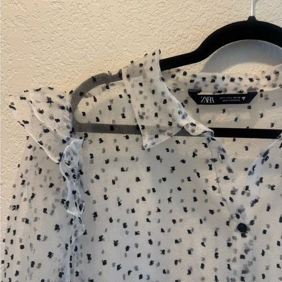 Zara Polka Dot Sheet Blouse - Picture 5 of 5